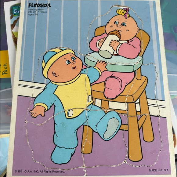 Vintage Playskool Wooden Puzzle Feeding Baby 1991 Made in USA # 240-06 - Picture 1 of 1